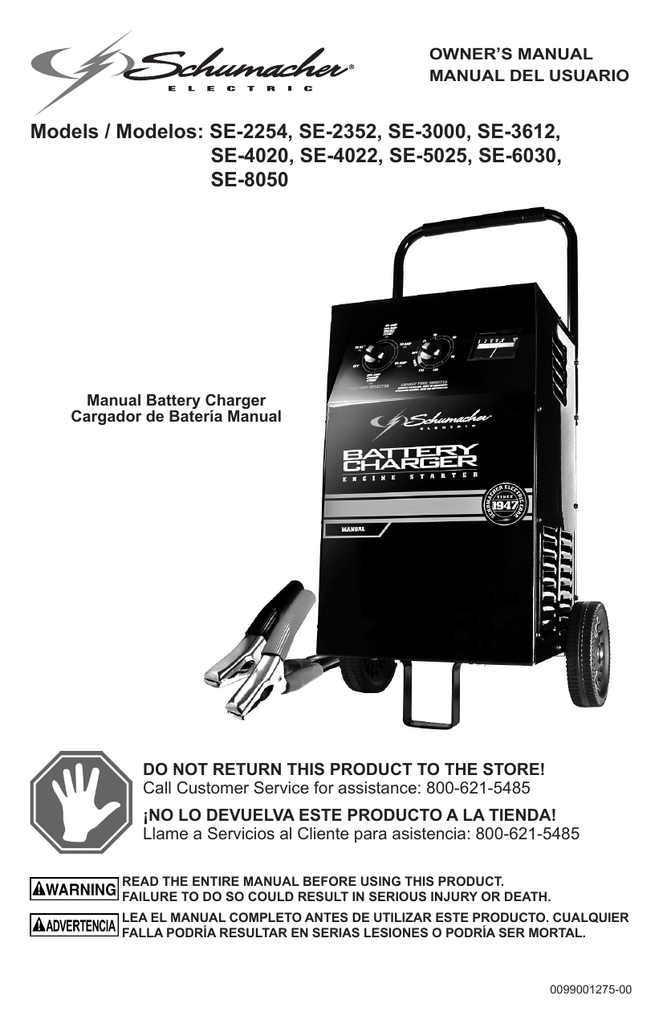 Schumacher Electric SE-4020 Owner`s manual | Manualzz