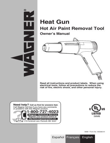 WAGNER HT1000 Heat Gun, HT1000 Manual | Manualzz
