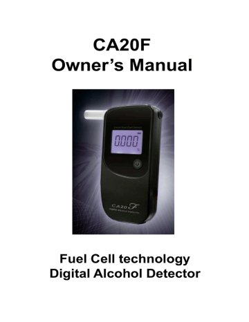 CA20F Owner's Manual Fuel Cell technology Digital Alcohol Detector |  Manualzz