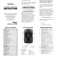 Whistler XTR-338 Radar Detector User guide | Manualzz