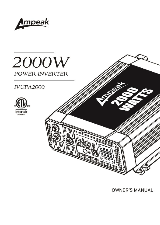 Ampeak 8542130508 Power Inverter User Manual | Manualzz