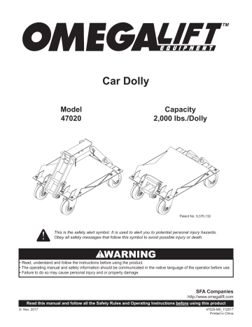 Omega Lift 47020 Heavy-Duty 2000 lbs. 3-in-1 Car Dolly Set Pair  Installation Guide | Manualzz
