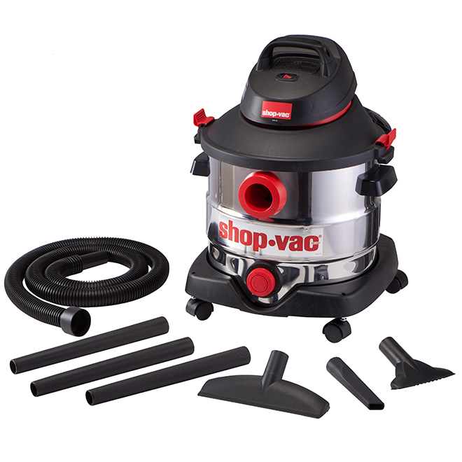 Shop-Vac Contractor Duty 10 Gallon Stainless Steel Wet/Dry Vacuum - 2.0  Peak HP Two Stage Motor