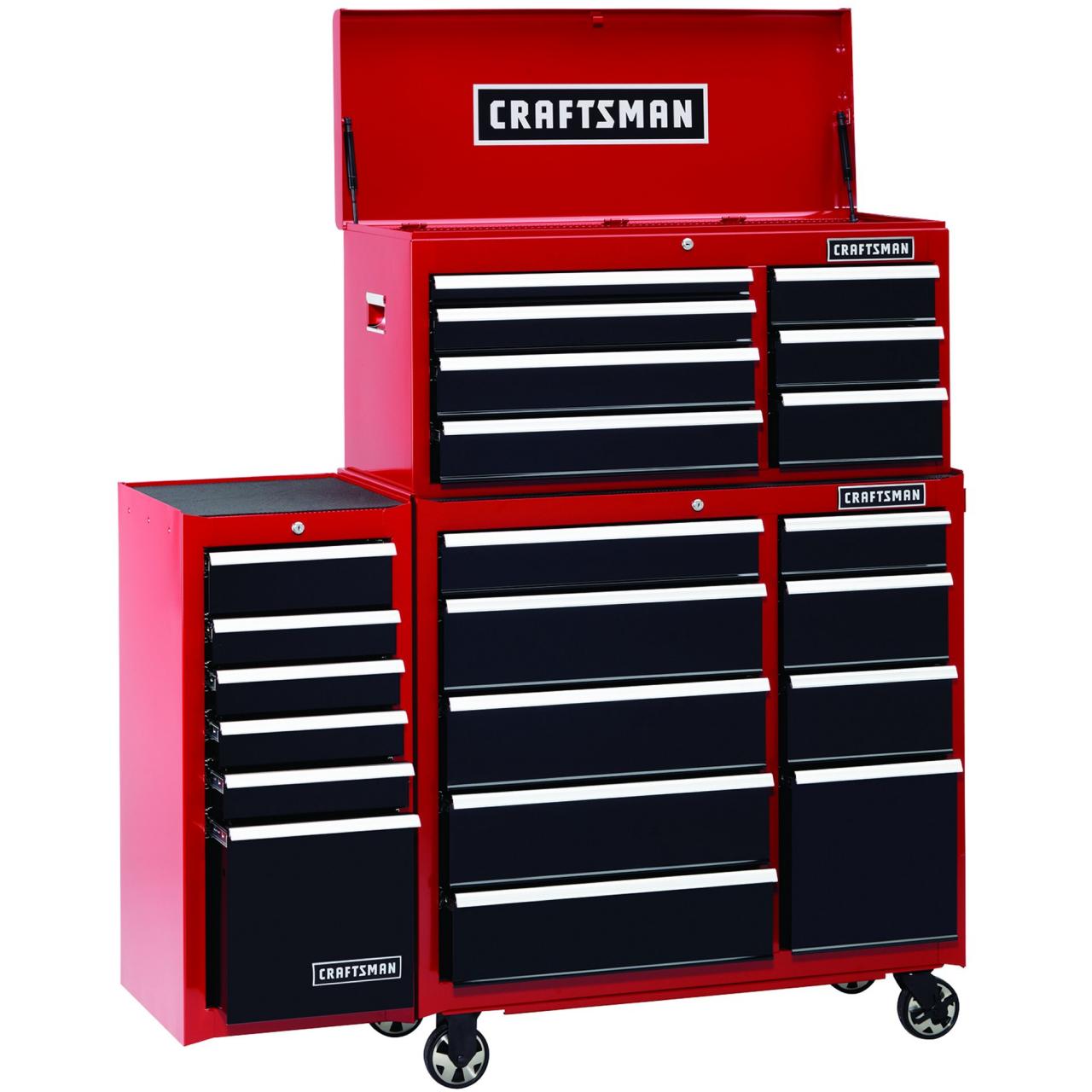Craftsman 6-Drawer Heavy-Duty Ball Bearing Side Cabinet - Red/Black