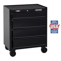 CRAFTSMAN 1000 Series 26.5-in W x 32.5-in H 4-Drawer Steel Rolling Tool  Cabinet (Black) in the Bottom Tool Cabinets department at Lowes.com