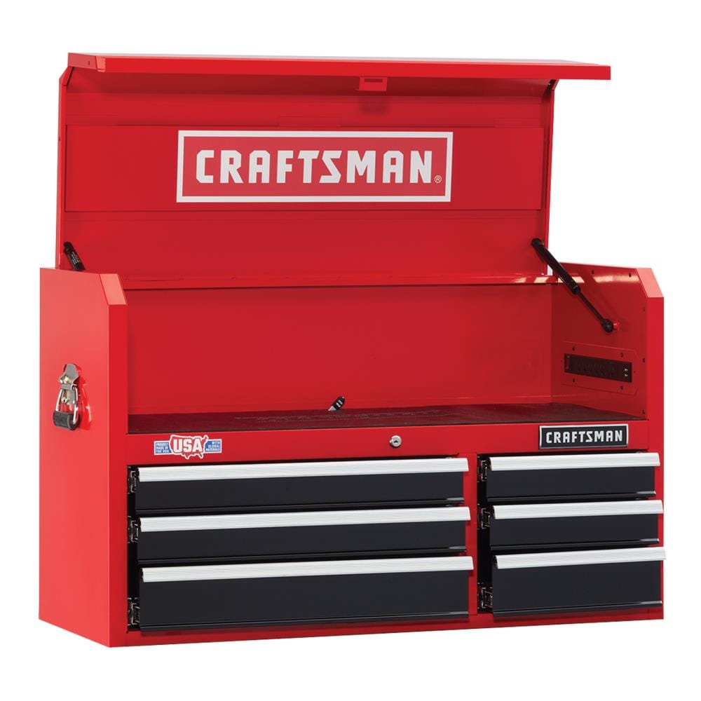 CRAFTSMAN 2000 Series 40.5-in W x 24.5-in H 6-Drawer Steel Tool Chest (Red)  in the Top Tool Chests department at Lowes.com