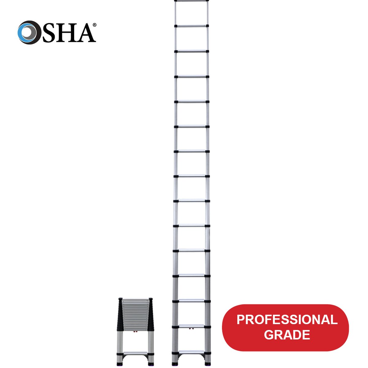 14.5ft Pro Wide Step Telescoping Extension Ladder – Telesteps Ladders
