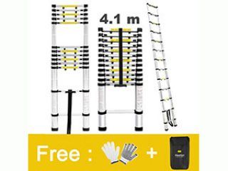 Finether 13.5ft Aluminum Telescopic Extension Ladder | Multi-purpose Telescoping  Ladder,EN 131 Certified with Finger Protection … | Best ladder, Step ladder,  Ladder