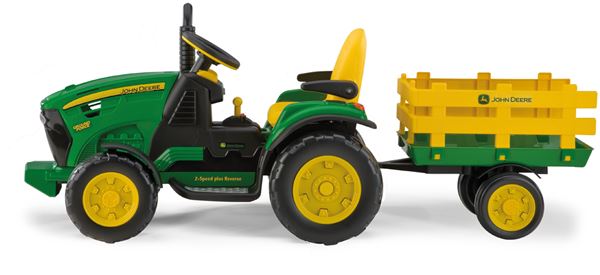 Buy Peg Perego 12V John Deere Ground Force Tractor with Trailer Powered  Ride-On - Green Online in France. 12694283