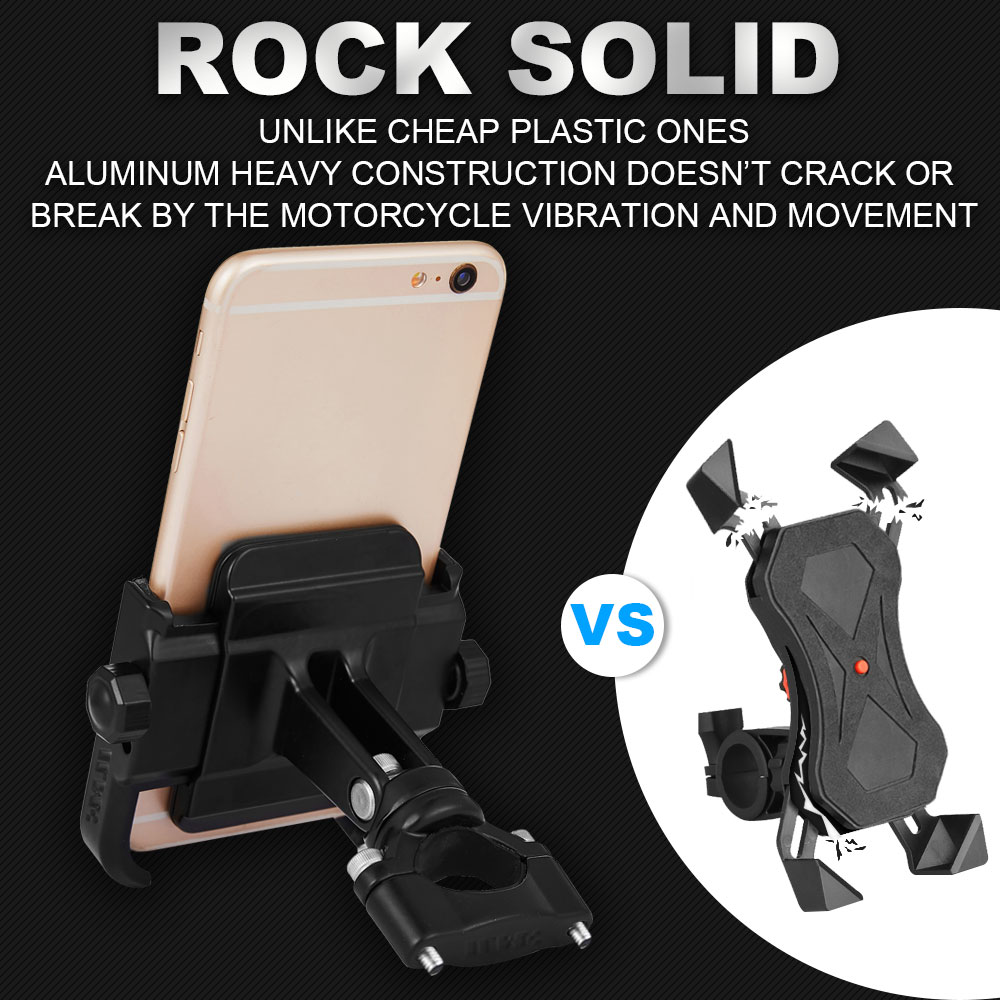 ILM Motorcycle Phone Mount Premium Aluminum Universal Bike Handlebar Holder  Motorcross Phone Rack Holds Phones Up To 3.7