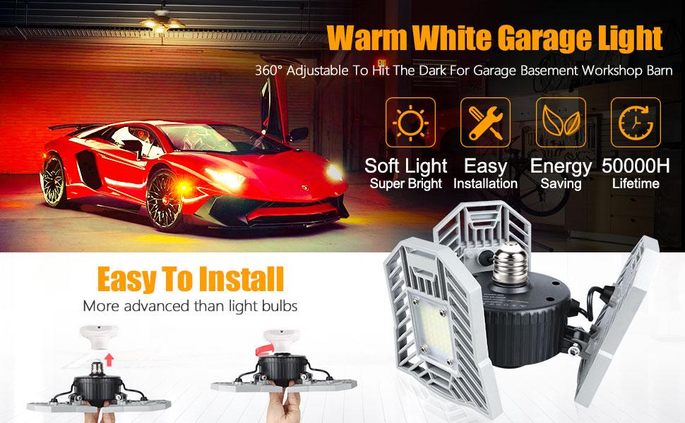 Garage Light Tanbaby LED Garage Light E26/E27 60W Equivalent 150W, 6000K Garage  Lights Ceiling LED Shop Light LED Garage… – BLINKEE.COM