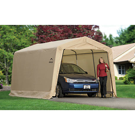 Garage Shed Car ShelterLogic AutoShelter Shelter Logic Peak Style Shelter,  green shading, angle, car, color png | PNGWing