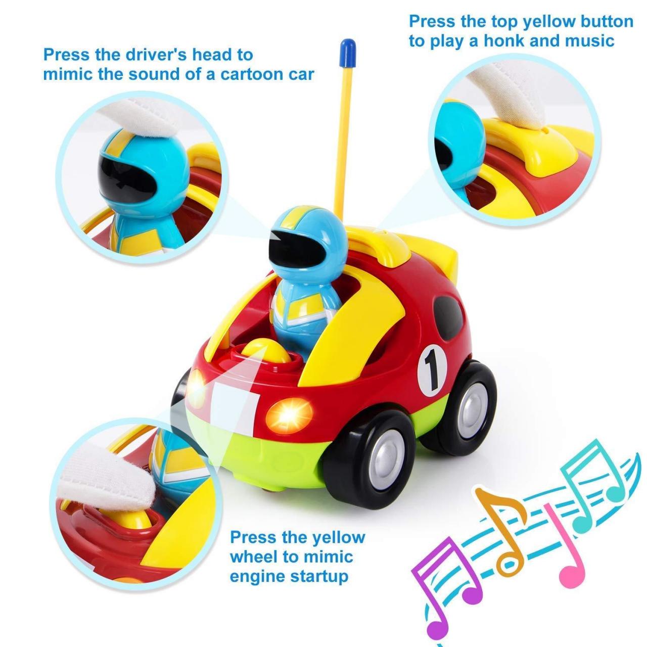 Cartoon R/C Race Car Radio Control Toy for Toddlers by Liberty Imports  (ENGLISH Packaging)