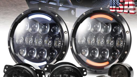 LX-LIGHT DOT Approved 7 Inch LED Headlights with White Halo Ring for Jeep  Wrangler JK TJ LJ CJ JL Hummber H1 H2 (Black) : Amazon.in: Car & Motorbike