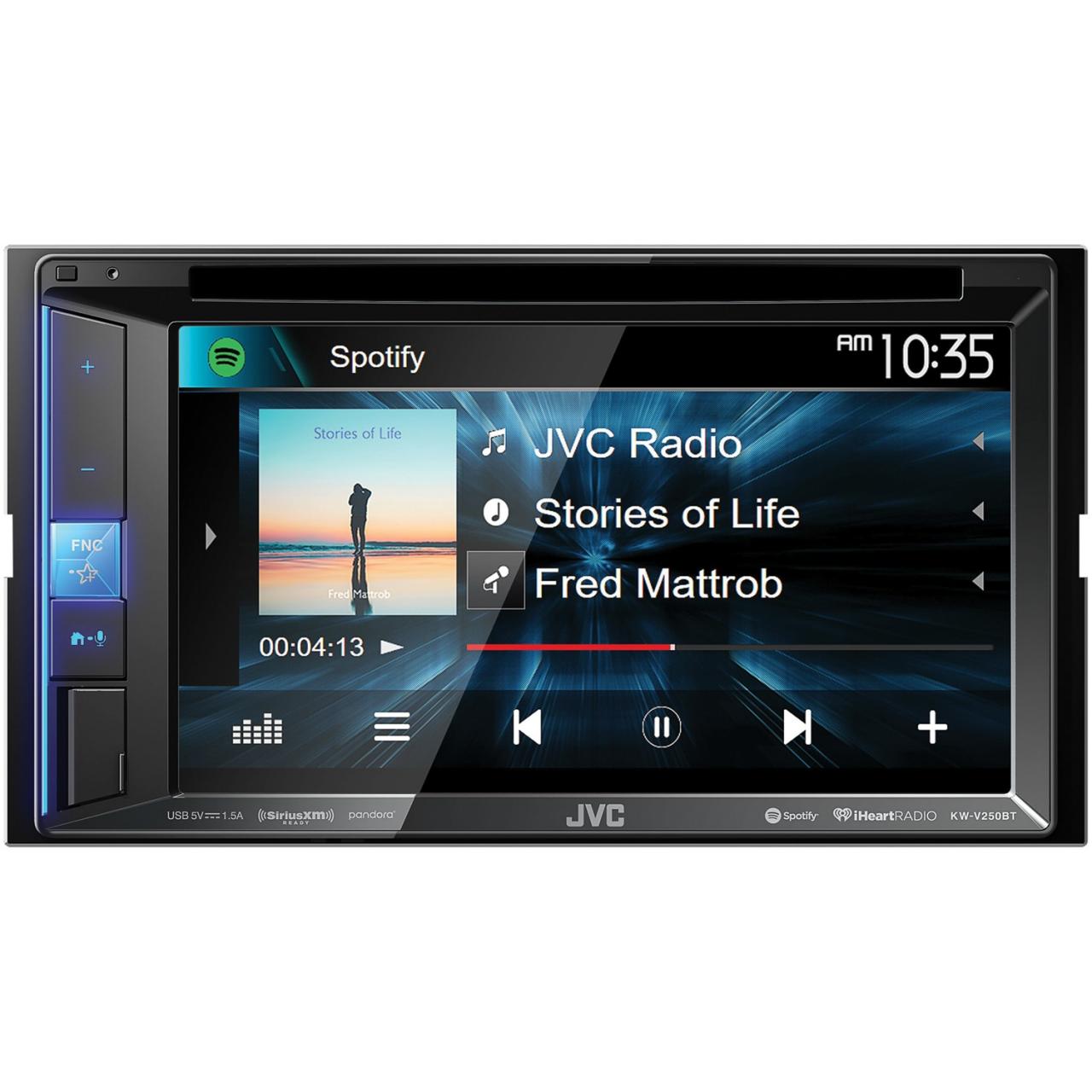 Amazon.com: JVC KW-V25BT Double DIN in-Dash Bluetooth CD/DVD/AM/FM/Digital  Media Car Stereo Receiver w/ 6.2