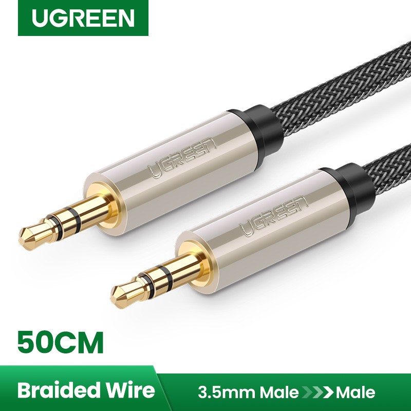 Ugreen 3.5mm Audio Cable Nylon Braided Aux Lead Stereo Headphone Jack Male  To Male Auxiliary Cord With Zinc Alloy Shell | Shopee Philippines