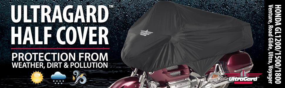UltraGard Touring Motorcycle Cover, Black over Charchoal