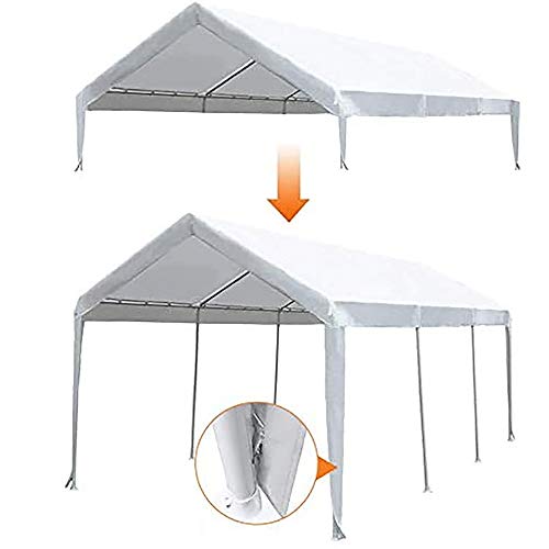 Abba Patio 10 x 20-Feet Carport Replacement Top Canopy Cover for Garage  Shelter with Fabric Pole Skirts and Ball Bungees Frame Not Included White Carports  Outdoor Storage florent-dejardin.fr