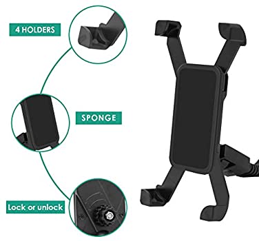 Leagway Motorcycle Phone Holder, Motorcycle Motorbike Phone Mount Holder  Handlebar for 3.5-6.5 inch iPhone 8 7 6 6s 7Plus 5 5s, Samsung Galaxy S5 S6  S7 S8 Smartphones, 360 Degree Rotation (Black) : Amazon.com.au: Electronics
