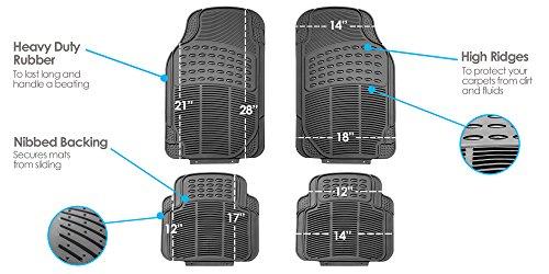 FH Group F11305BLACK Black All Weather Floor Mat, 4 Piece (Full Set  Trimmable Heavy Duty) : Amazon.co.uk: Home & Kitchen