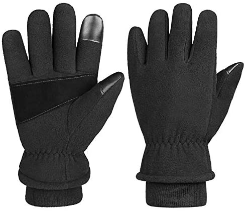 OZERO Winter Gloves -30°F Cold Proof Thermal Glove Warm Fleece Insulated  Lamb Wool - Hands Warmer in Cold Weather for Women and Men Black Medium  Black: Buy Online at Best Price in