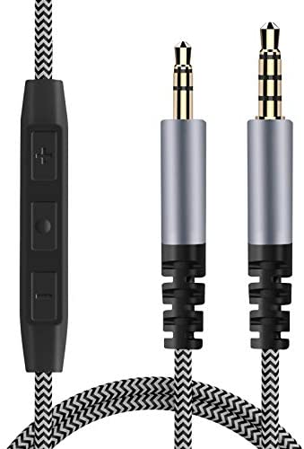 LANMU Replacement Audio Cable,3.5mm Male to 2.5mm Male Cable for  Headphones,LANMU Braided Audio Cable,Stereo Audio Cable with Mic and Volume  Control for iPhone Android Smartphones 4.9ft/1.5M Black: Buy Online at Best  Price