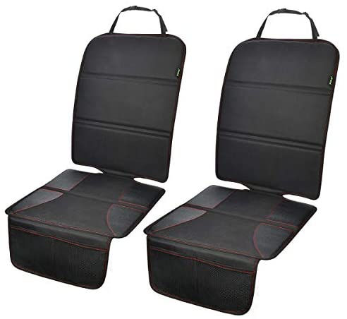Car Seat Protector 2 Pack for Child Car Seat, Auto Seat Cover Pad Under Baby  Carseat, Full Protection for Your Fabric and Leather Seats, Black Hem: Buy  Online at Best Price in
