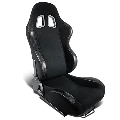 Full Reclinable Black Cloth Carbon Look PVC Leather Type-R Racing Seat+Adjustable  Slider (Right)- Buy Online in Armenia at armenia.desertcart.com. ProductId  : 17558988.