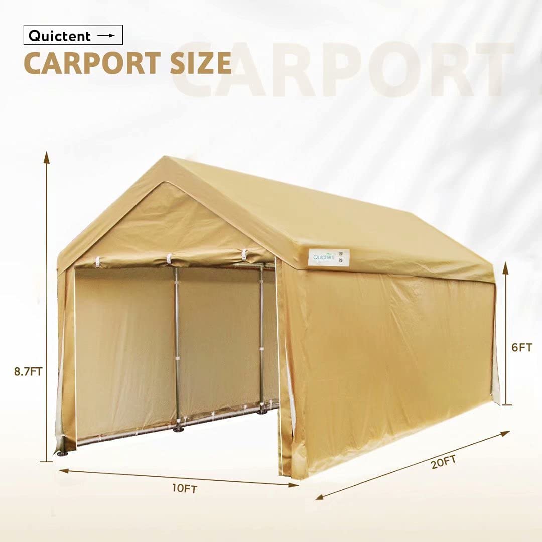 Amazon.com: Quictent 10X20'ft Upgraded Heavy Duty Carport Car Canopy Party  Tent with 3 Reinforced Steel Cables-Grey: Garden & Outd… | Car canopy,  Party tent, Canopy