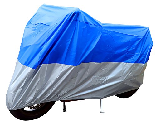 Tokept All Season Blue and Silver Waterproof Sun Motorcycle cover  (XXL).104