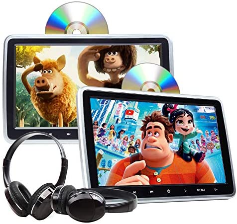 2021 Headrest DVD Player Car DVD Player 10.1'' Dual Car DVD Players with 2  Headphones Eonon C1100A for Kids Support Same/Different Video Playing/AV  Out & in HDMI USB SD Port Touch Button. -