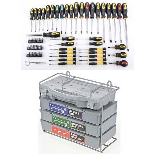 JEGS Screwdriver Set 69-Piece & 1200-Piece Fastener Kit | 34 Screwdrivers  with Magnetic Tips | 30 Assorted Bits | Wood, Sheet Metal, Machine, Hex  Head Set Screws, Nuts, Bolts, And Washers- Buy