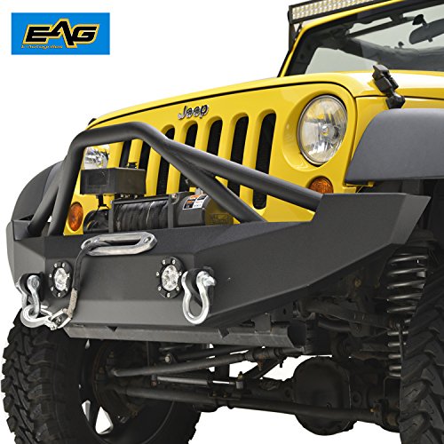 E-Autogrilles 07-17 Jeep Wrangler JK Off Road Front Bumper with LED Lights  & Winch Plate Black Textured (51-0391)- Buy Online in Antigua and  Barbuda at antigua.desertcart.com. ProductId : 37821477.