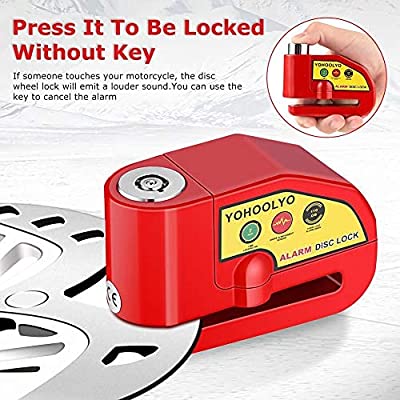 Buy YOHOOLYO Alarm Disc Lock Motorcycle Disc Brake Lock Anti-Theft  Waterproof 110 dB 7mm Pin 5ft Reminder Cable for Motorcycles Bike Scooter  Carry Pouch Online in Hong Kong. B07WJ29DBZ