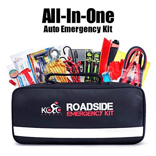 Kolo Sports Roadside Emergency Car Kit - 156-Piece Multipurpose Emergency  Pack with Automotive Tools and First Aid Kit - Car Tool Kit Includes  Heavy-Duty Jumper Cables and Tire Pressure Gauge- Buy Online