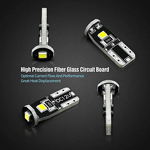 SiriusLED Extremely Bright 3030 Chipset LED Bulbs for Car Interior Dome Map  Door Courtesy License Plate Lights Compact Wedge T10 168 194 2825 Xenon  White Pack of 10 : Amazon.co.uk: Automotive