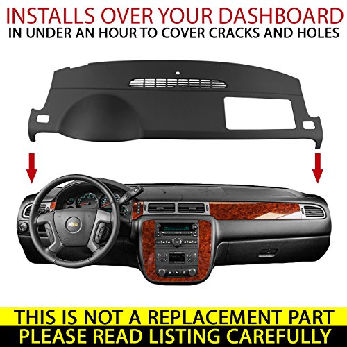 DashSkin Molded Dash Cover Compatible with 07-14 GM SUVs w/o Dash Speaker  in Ebony (USA Made) in Kuwait | Whizz Dash Covers