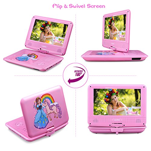 DR. J Swivel Screen & Rechargeable Portable DVD Player, 11.5-Inch