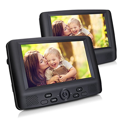 Dual Car DVD Players CUtrip 9'' Portable DVD Player Twin Screen Headrest  Monitor for Backseat with 5-Hour Built-In Rechargeable Battery ,Customized  Headrest Mounting Kit and Remote Control- Buy Online in Andorra at