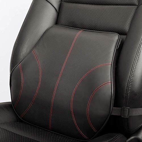 Aukee Car Headrest Pillow with Genuine Leather Memory Foam Supplier Black (  Pack of 2 ) | Pricepulse