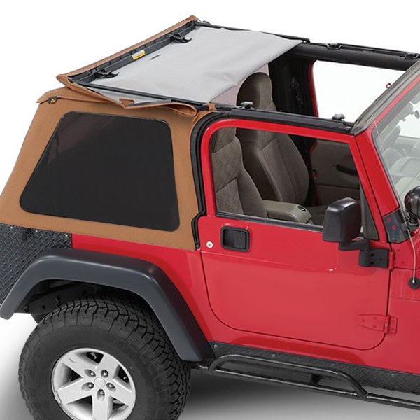 Pavement Ends by Bestop 51132-15 Black Denim Replay Replacement Soft Top  Tinted Windows w/Upper Door Skins for 1988-1995 Jeep Wrangler : Amazon.ae