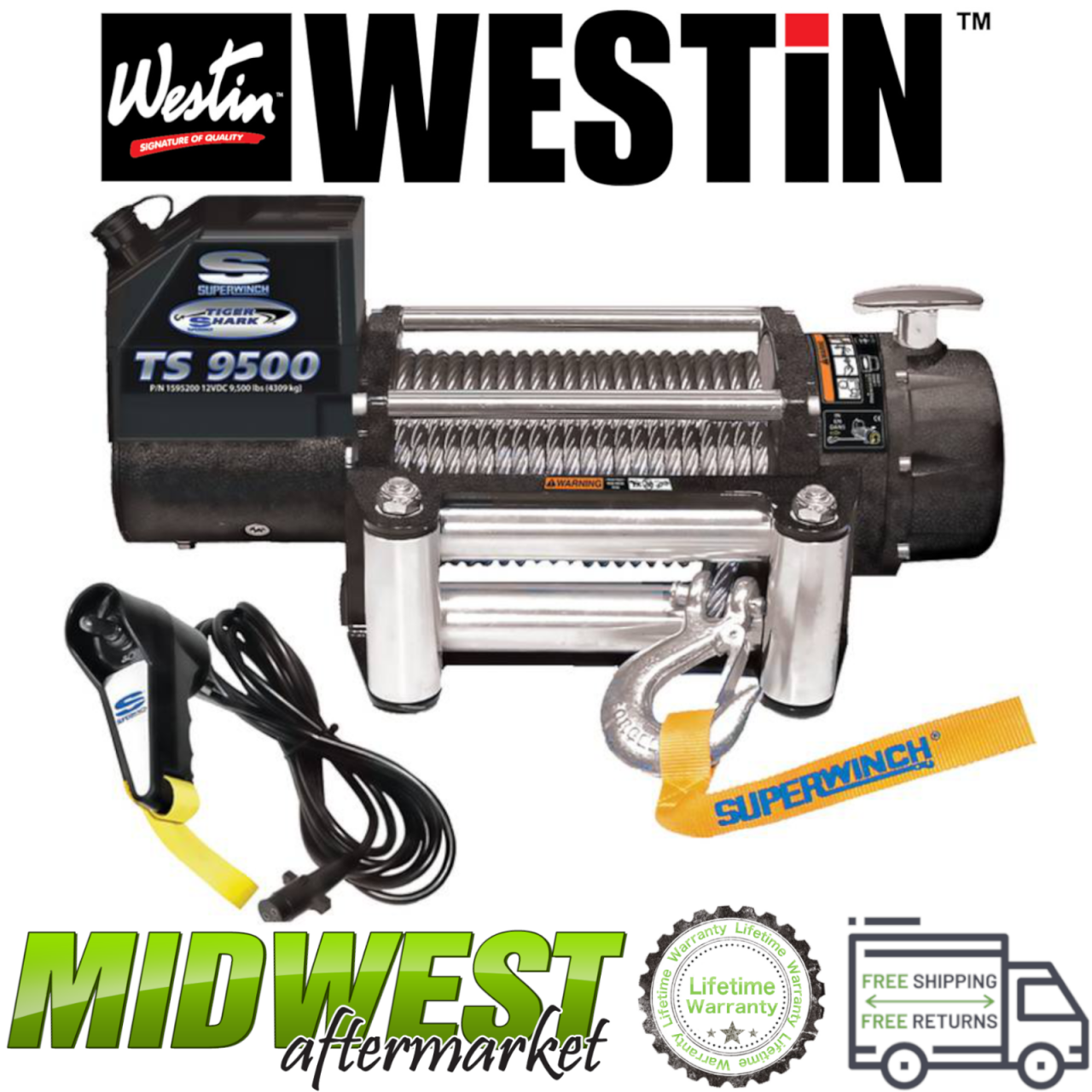 Buy Superwinch 1515200 Tiger Shark 15.5, 12 VDC Winch, 15,500 lb/7,031 kg  Capacity with Roller Fairlead Online in Indonesia. B008JCSH42