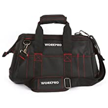 Buy WORKPRO 16-inch Close Top Wide Mouth Tool Storage Bag with Water Proof  Rubber Base, W081022A, 16