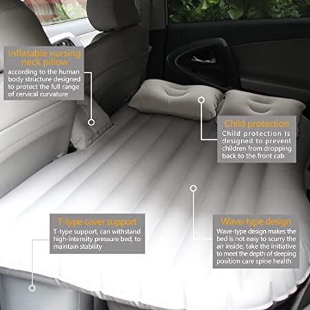 HAITRAL Portable Travel Camping Inflatable Air Mattress with Pillow Fits  Most Car Models for Camping Travel and Car, Flitaing Bed, Floating Bed,  Beige : Amazon.in: Home & Kitchen