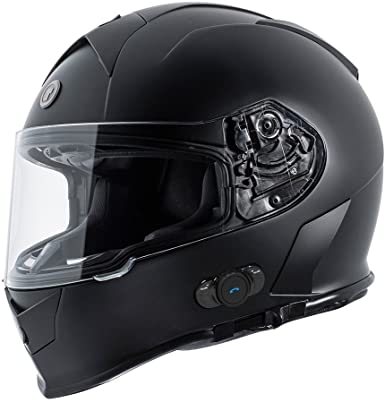 Chrome Silver TORC T14B T14 Mako Flag Helmet Full Face Bluetooth Integrated  Helmets Shield VCOROS