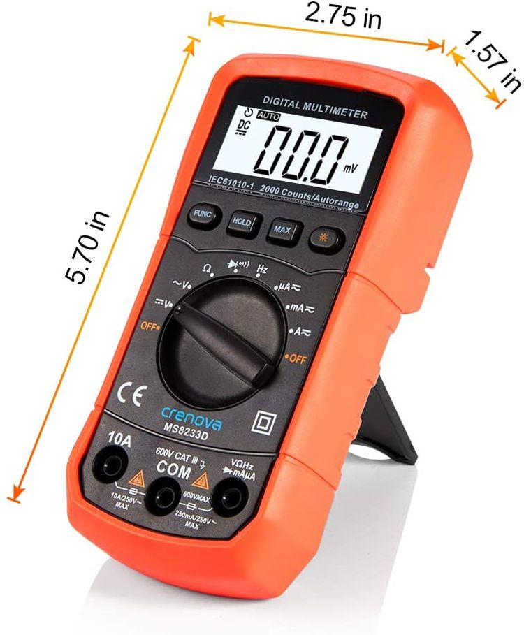 Crenova MS8233D Auto-Ranging Digital Multimeter Home Measuring Tools with  Backlight LCD Display - offerraise