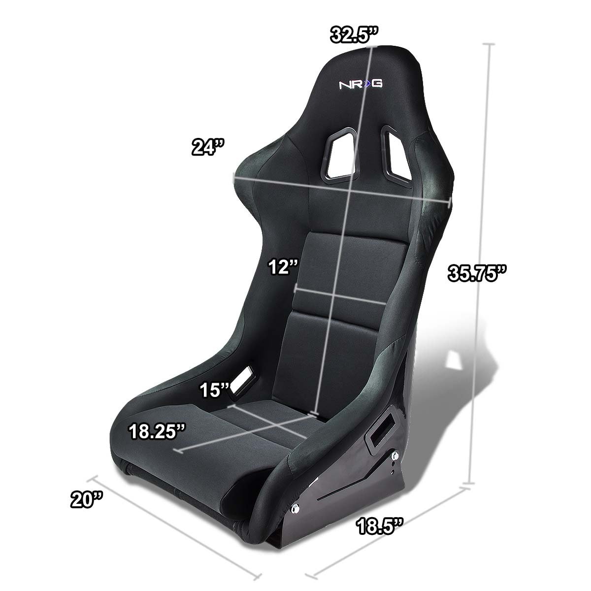 NRG FRP-310 Pair of Fiber Glass Bucket Style Racing Seat w/Adjustable  Mounting Bracket (Black) : Amazon.in: Car & Motorbike