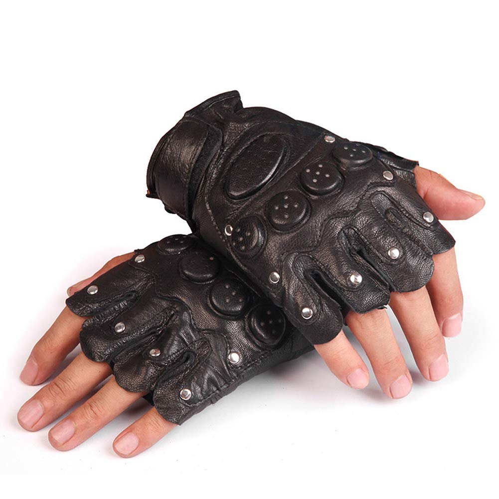 KUYOMENS Men's Classic Fingerless Gloves Genuine Leather Half Finger  Driving Cycling Outdoor Tactical Gloves- Buy Online in Bahrain at  bahrain.desertcart.com. ProductId : 136626748.