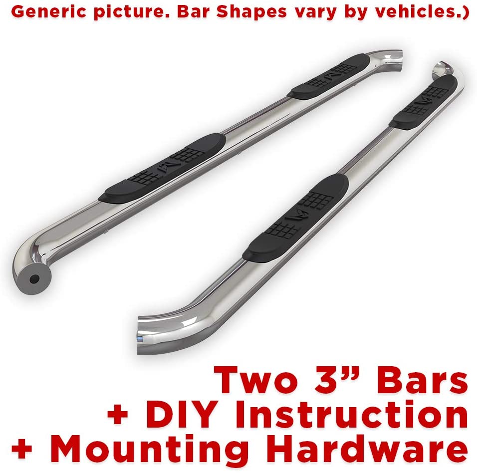 Buy MaxMate Compatible with 09-15 Honda Pilot Stainless Steel 3 Side Step  Rails Nerf Bars Running Boards(2pcs with Mounting Bracket Kit) Online in  Indonesia. B00I548U0K