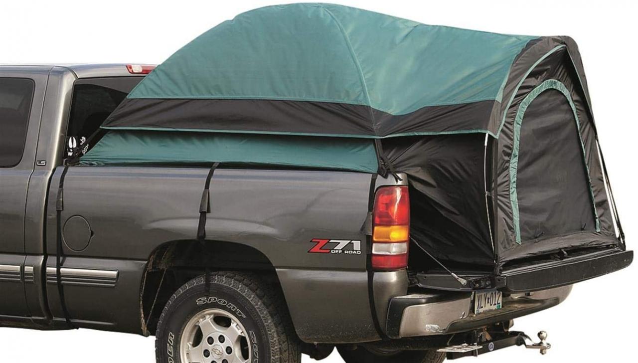 Buy Guide Gear Compact Truck Tent for Camping, Car Bed Camp Tents for Pickup  Trucks, Fits Mattresses 72-74, Waterproof Rainfly Included, Sleeps 2 Online  in Indonesia. B003C53BGA